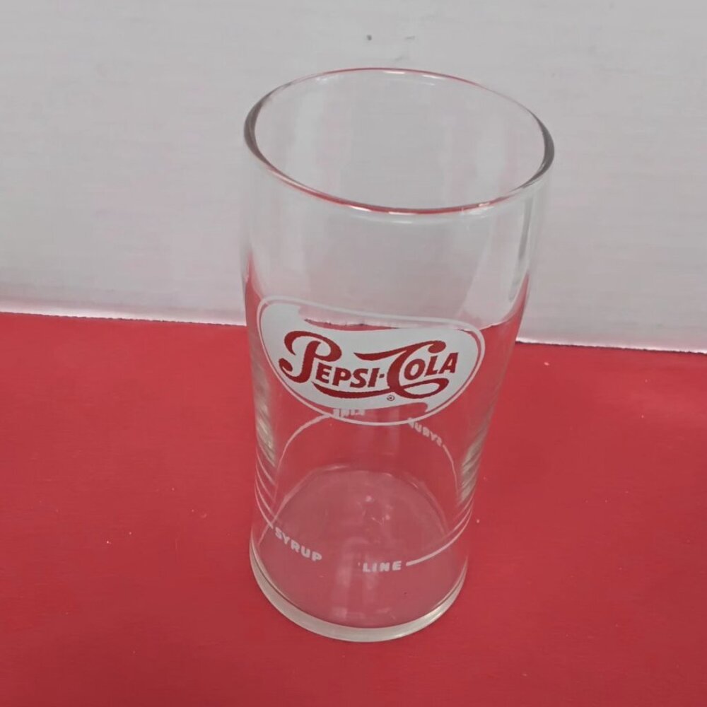 Vintage Soda Fountain Pepsi Cola 10oz glass with syrup line
